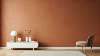 Terracotta Paint Tones Redefine Modern Apartment Accent Walls