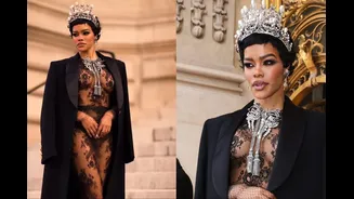 Teyana Taylor Stuns In Sheer Lace And Antique Jewels At Schiaparelli Spring 2026