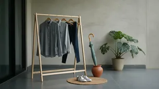 Pair Wet Laundry With Shoes And Umbrellas When Planning A Monsoon Drying Zone
