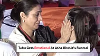 Tabu Breaks Down As She Comforts Zanai Bhosle At Asha Bhosle's Funeral In Mumbai, Emotional Video Goes Viral