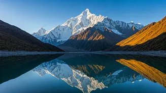 Tsomgo Lake Reflects Majestic Kanchenjunga Views In Gangtok Sikkim