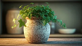 Cultivate Hardy Ivy Foliage Displayed Within Recycled Antiques