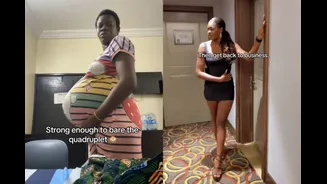 Mãe de quadrigêmeos choca a web com antes e depois da gravidez