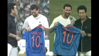 Hang It In The Louvre! Lionel Messi Meets Sachin Tendulkar At Wankhede In GOAT-ed Moment!