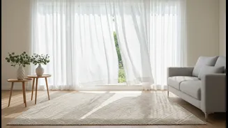 How to reduce musty flat odors via strategic breathable curtain and rug layout swaps
