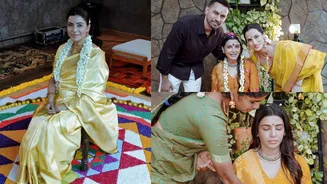 Samantha Performs Sacred Kalaa Aavarana Ritual Ahead Of Motherhood; Poses With Husband Raj, Family - Baby Shower Pics