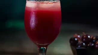 Low sugar iced mocktails made from cold steeped kokum and jamun trend today