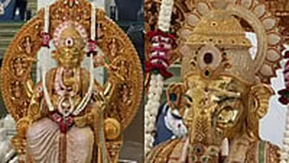 'Golden Ganesha': Hyderabad Ganpati Idol Crafted With 24K Gold & 3.83 Lakh American Diamonds Makes Grand Aagman