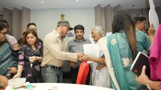 Salman Khan Visits Slum Rehabilitation Authority Office, Brings Cheer As He Hands Over House Keys To Families