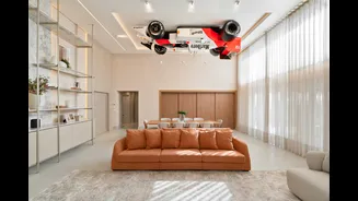 Carro no teto? Casa tem réplica de carro de Fórmula 1 na sala