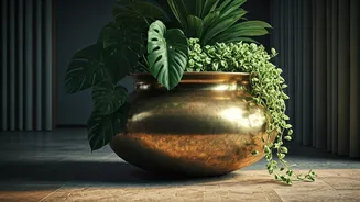 Ancient Brass Cooking Pots Make Incredible Statement Monster Planters