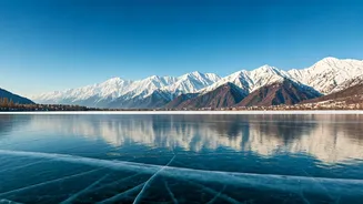 Kashmir's Winter Wonderland: Dal Lake's Icy Embrace