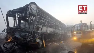 Mathura accident news: 7 buses, 3 cars catch fire after collision; 4 dead