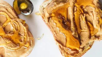 Our new breakfast favorite: Almond honey sandwich