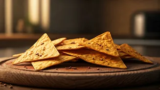 Spicy Baked Cumin Tortilla Chips From Leftover Wheat Parathas