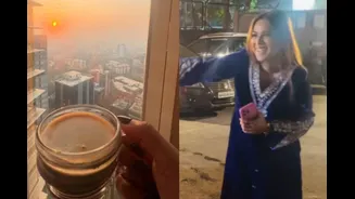 Nia Sharma Enjoys A Quiet Winter Morning With Coffee And A Breathtaking Sunrise