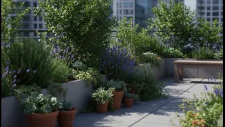 Terrace Plants Can Soften Concrete Heat
