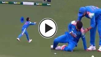 WATCH: Shreyas Iyer injures himself while completing an excellent running catch in 3rd ODI; walks off the field