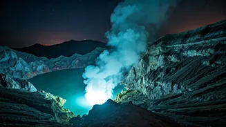 Kawah Ijen's Electric Blue Flames: A Surreal Volcanic Spectacle Beyond Red Lava
