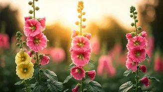Hollyhock Haven: Cultivating Towering Blooms for a Summer Garden Spectacle