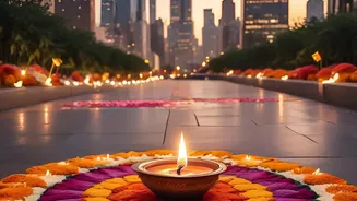 Easy Navratri Decor Is About Layering Flowers, Rangoli, Textiles And Soft Lighting