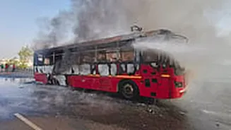 MSRTC Bus Gutted In Fire Near Nashik, Quick Thinking Averts Tragedy