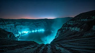 Kawah Ijen's Electric Blue Fire: A Sci-Fi Spectacle and Human Endeavor