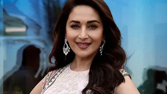 Pastel Shimmer and Lime Green Feature in Festive Styling: Madhuri Dixit Sarees