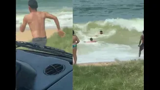 Vendedor de laranjas pula no mar e salva menino de afogamento no Rio de Janeiro; vídeo