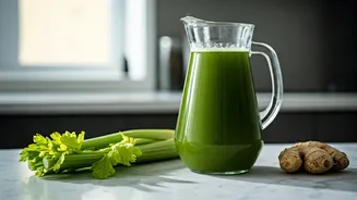 Drink Cold Pressed Celery Ginger Juice For Morning Wellness Ritual
