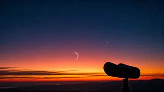 Point Binoculars Toward The Sunset To Catch Insane Planet Layout