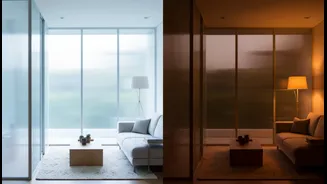 How readers can compare privacy in daytime and night lighting with Fluted Glass In Compact Homes