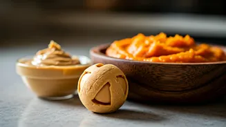 Mix Fresh Pumpkin Puree And Peanut Butter For Dog Toys