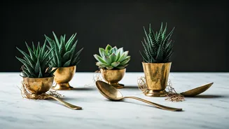 Turn Old Antique Brass Utensils Into Elegant Minimalist House Planters
