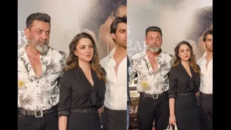 Bobby Deol Attends Dharmendra’s Ikkis Screening With Wife Tanya, Cousin Abhay Deol