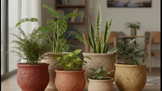 How to mix locally sourced clay pottery with indoor plants for apartment interiors