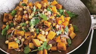 Pumpkin and chickpeas? Now, that's an interesting combo!