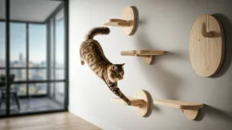 Give High-Rise Apartment Felines More Play Room Vertically Mounted Boards