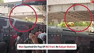 Man Climbs Onto Roof Of Mumbai AC Local Train In Kalyan Causing Delays;  Video Goes Viral