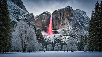 Yosemite's Firefall: Nature's Fleeting Magic Interrupted by Winter's Fury