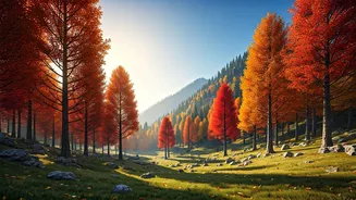 Kashmir's Autumn: A Crimson & Gold Symphony