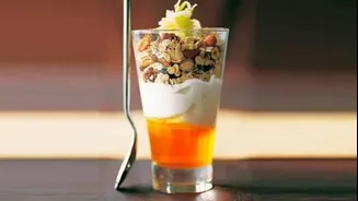 This honey almond parfait is delicious