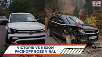 Maruti Suzuki Victoris, Tata Nexon Crash Goes Viral — Real-World Safety In Focus