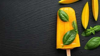 This Herb Infused Mango Basil Popsicle Is Super Refreshing Today