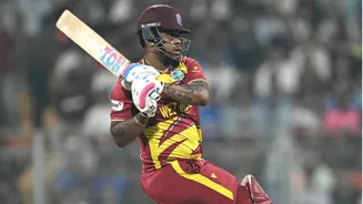 Shimron Hetmyer slams fastest T20 World Cup half-century for WI