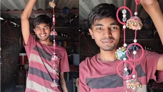 Man Crafts Diwali Decor From Mom's Bangles