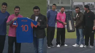 Lionel Messi meets Jay Shah, Bhaichung Bhutia in Delhi; receives special gift from ICC chairman