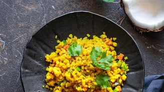 How poha prepared with fresh vegetables provides iron and essential vitamins for natural morning energy