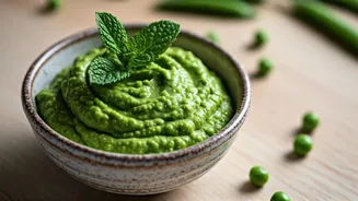Ditch Mayo For This High Protein Green Pea Mint Spread