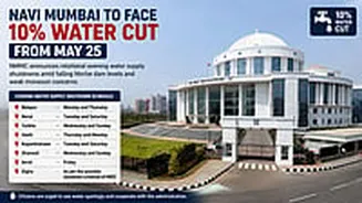 Attention Navi Mumbaikars! NMMC Announces 10 Per Cent Water Cut From May 25 Amid Falling Morbe Dam Levels And Weak Monsoon Concerns; Check Details